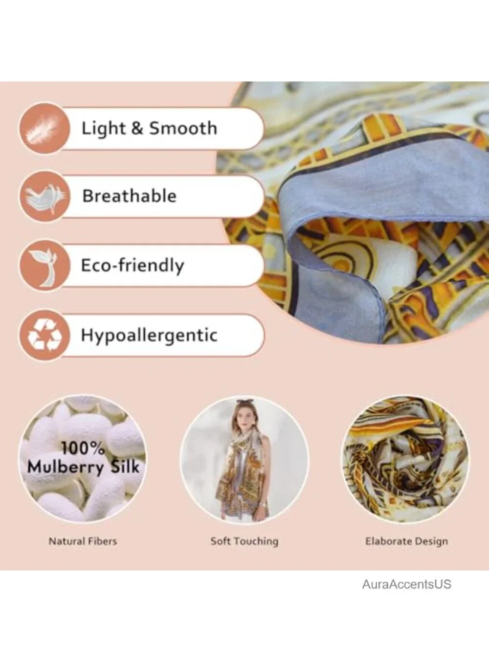 100% Mulberry Silk Pashmina Shawl Extra Large Floral Scarf Wrap